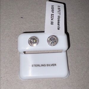 Sterling Silver Moissanite Stud Earrings